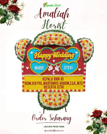 Papan Bunga Pernikahan Teluk Tiram